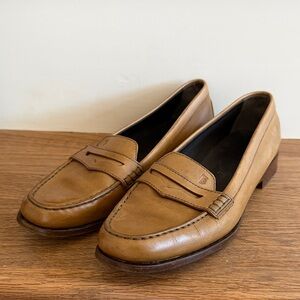 Tod's Tan Contrast Stitching Leather Loafers 38 8